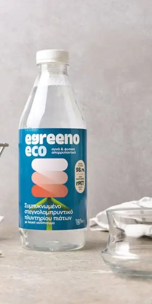 Egreeno – Οικολογικά Καθαριστικά και Καλλυντικά για όλη την Οικογένεια Οικολογικό Συμπυκνωμένο Στεγνολαμπρυντικό Πλυντηρίου Πιάτων Egreeno Eco, με λευκό οινόπνευμα / 1L (90 πλύσεις)