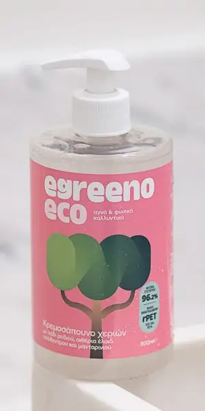 Egreeno – Οικολογικά Καθαριστικά και Καλλυντικά για όλη την Οικογένεια Οικολογικό Κρεμοσάπουνο Egreeno Eco, με λάδι ροδιού, αιθέρια έλαια τεϊόδενδρου και μανταρινιού / 500ml