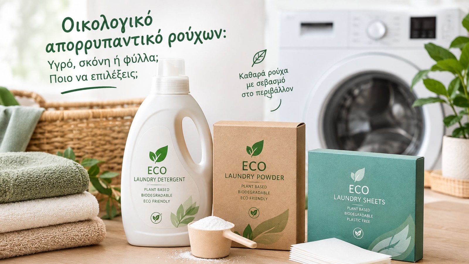 Οικολογικό απορρυπαντικό ρούχων: υγρό, σκόνη ή φύλλα;